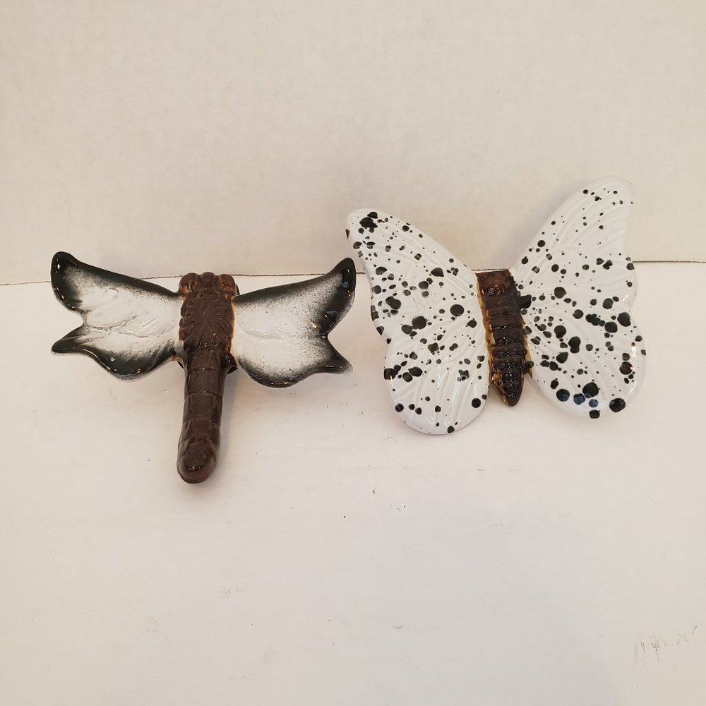 Pair of New Ceramic Insect Bug Flowerpot Hugger Plant Pot Sitter Planter Hanger